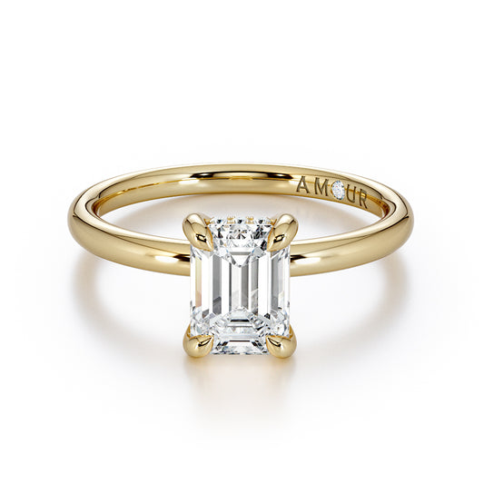 Emerald cut with hidden halo