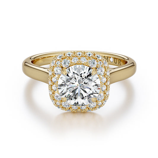 Round brilliant with pavé set pillow