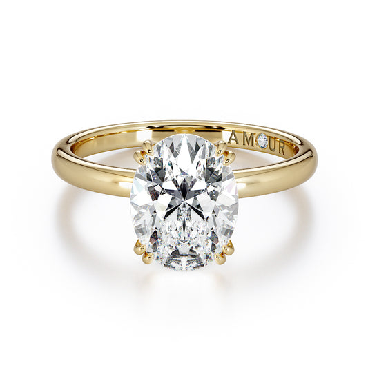 Double Claw Set Oval Cut Solitaire