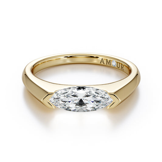 Knife Edge Half Bezel Set Marquise Cut Diamond