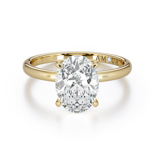 Four Claw Solitaire With Diamond Set Hidden Halo