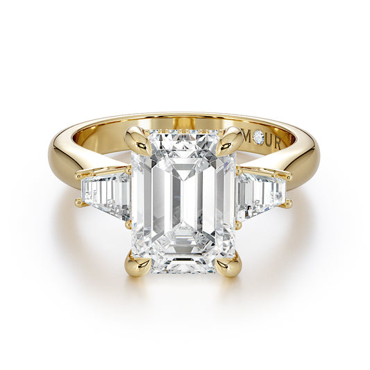 Emerald cut with tapered baguette trilogy