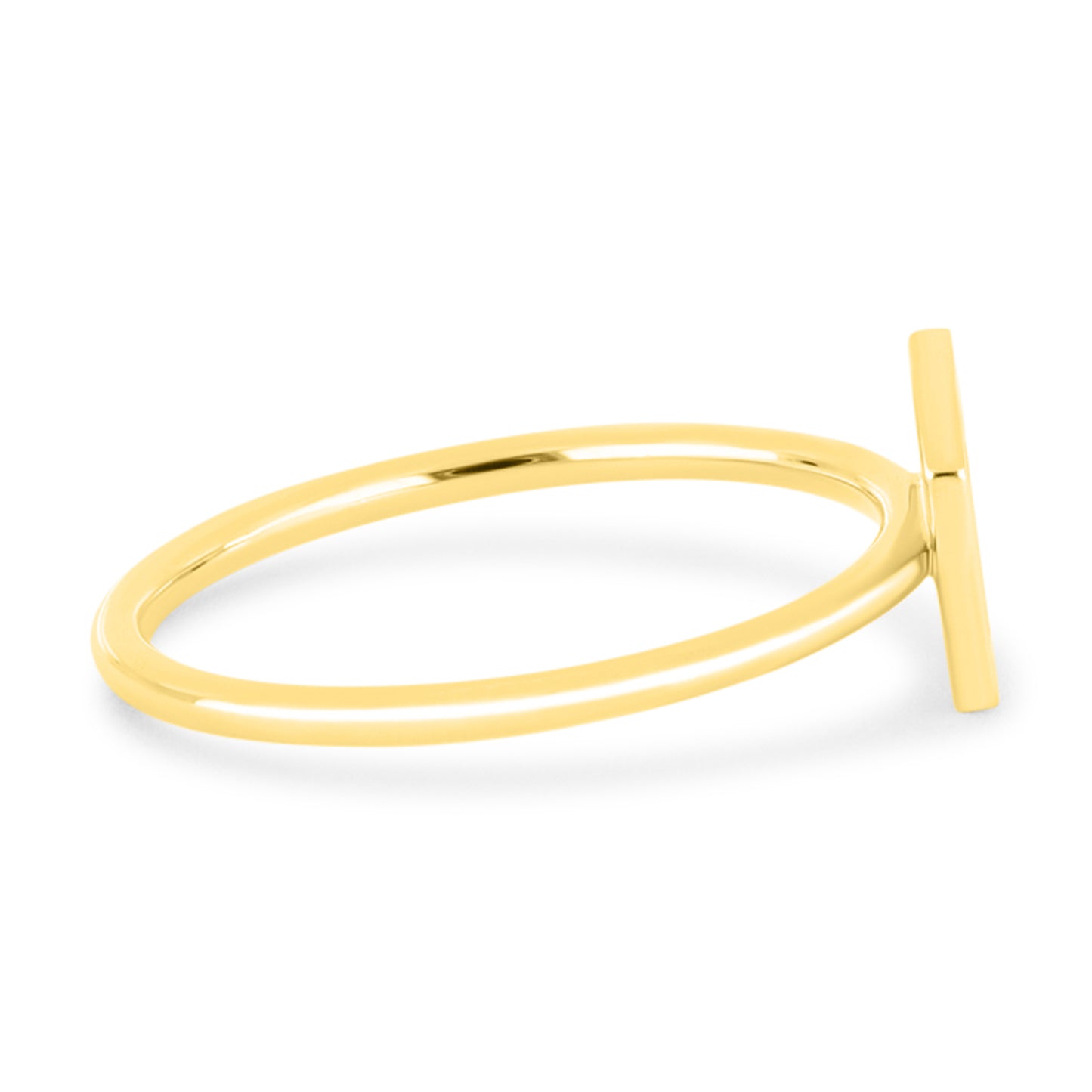 Letter Ring - Fluted Edge Diamond