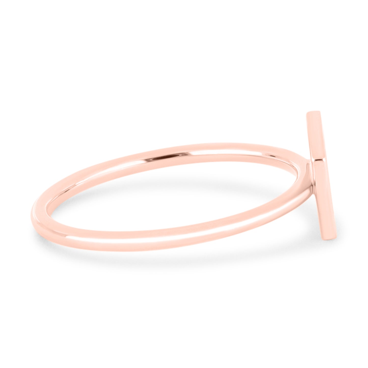 Letter Ring - Fluted Edge Diamond