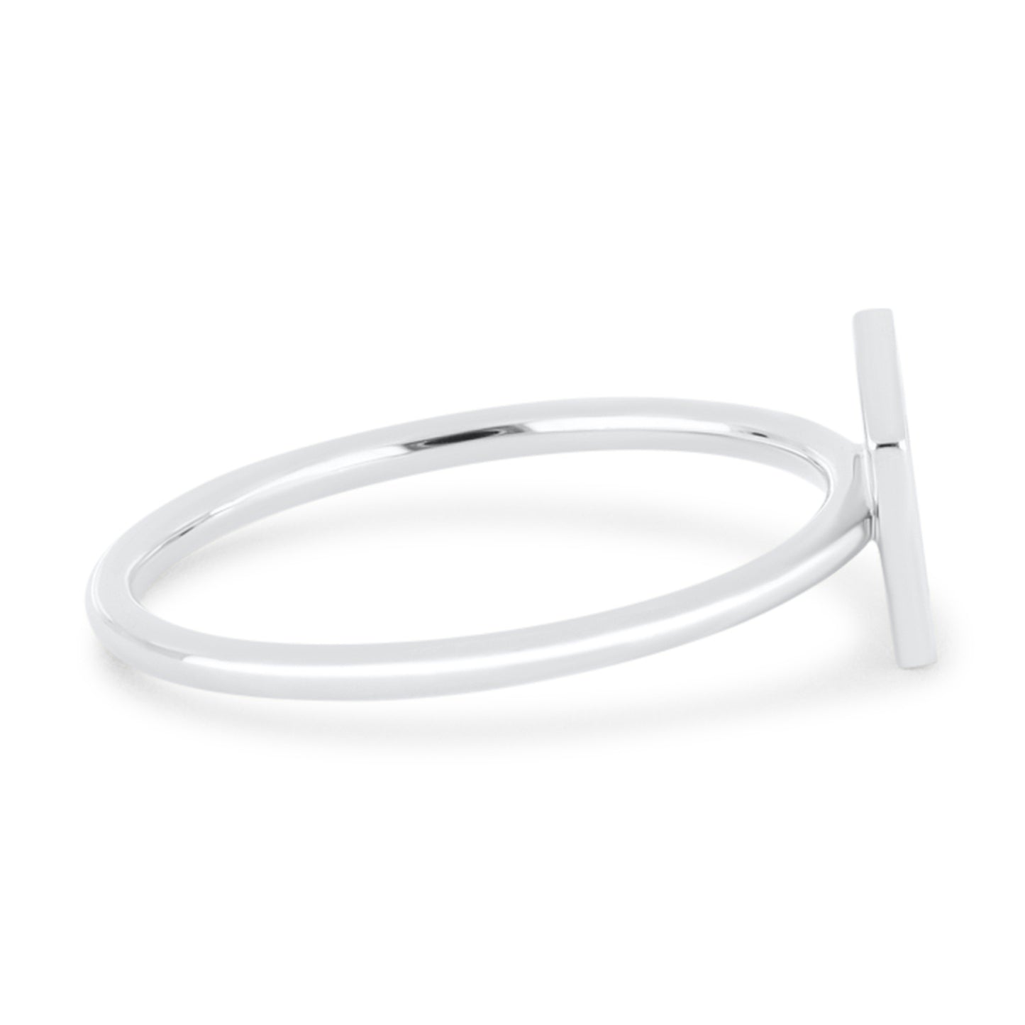 Letter Ring - Fluted Edge Diamond