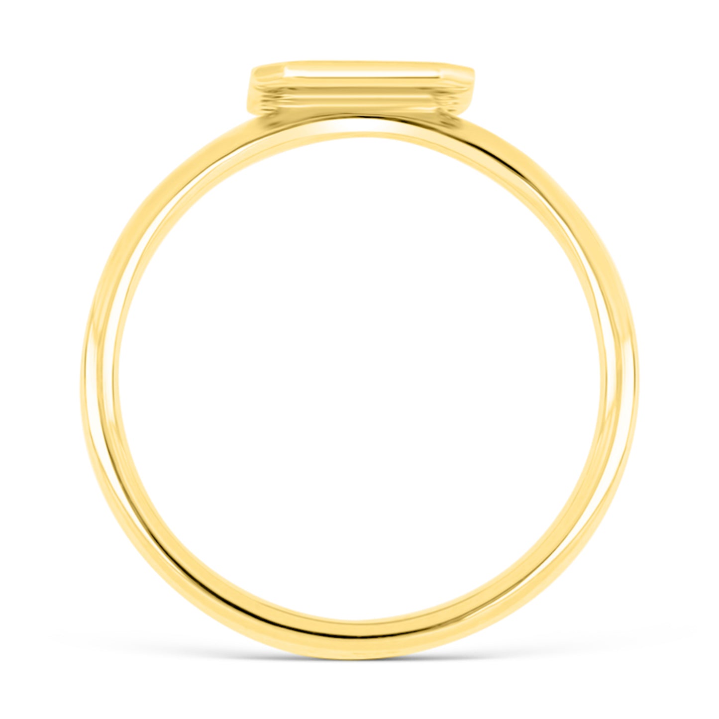Letter Ring - Fluted Edge Diamond