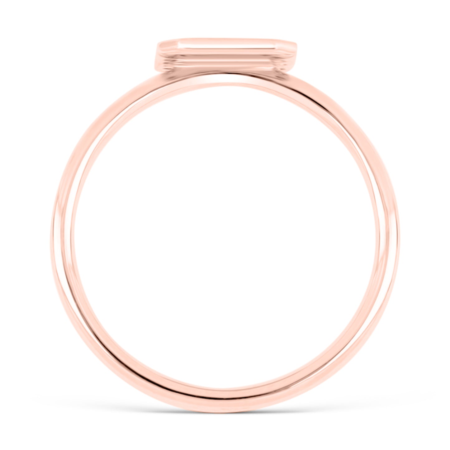 Letter Ring - Fluted Edge Diamond