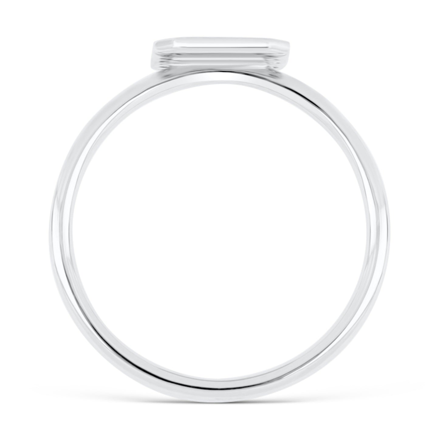 Letter Ring - Fluted Edge Diamond
