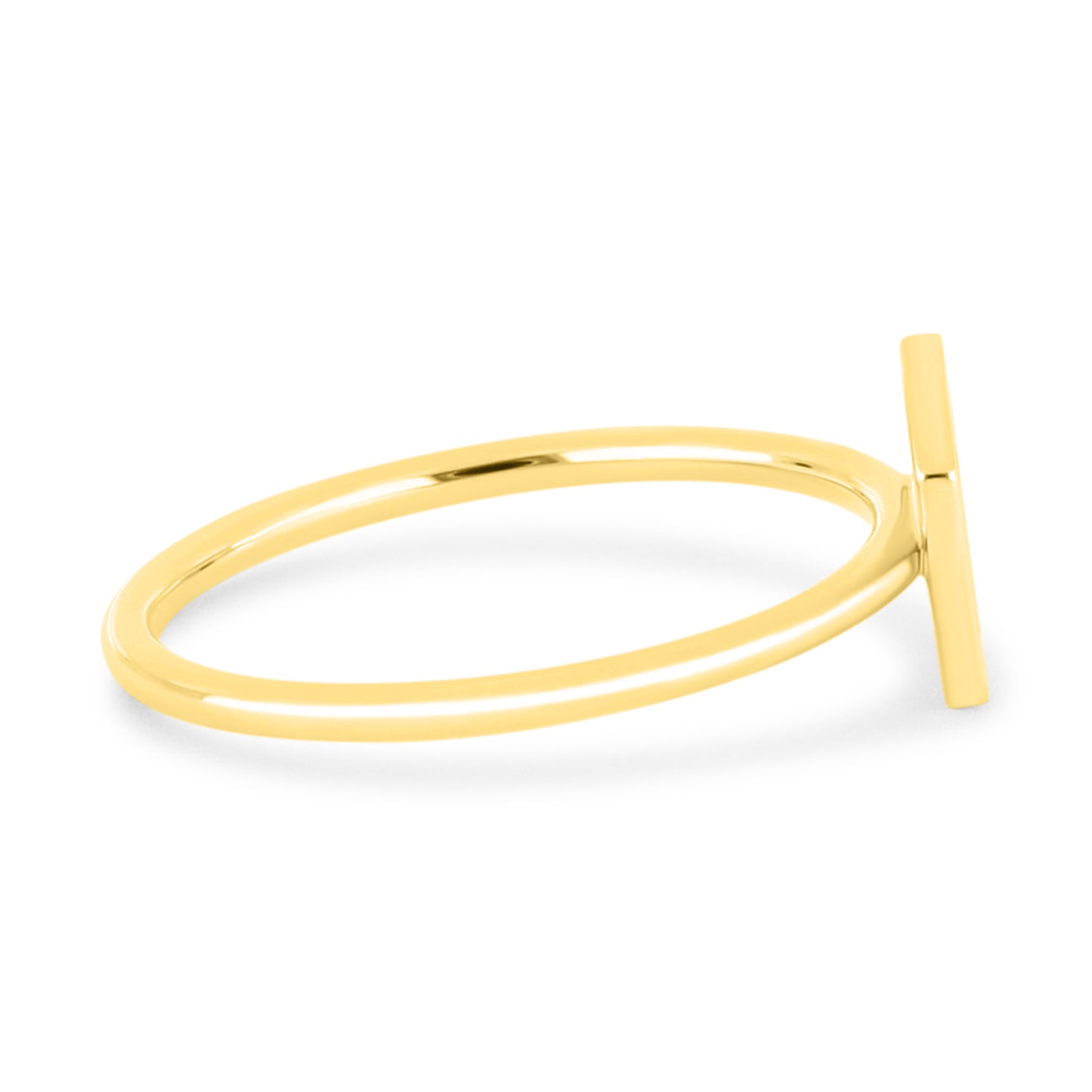 Letter Ring - Baguette Diamond