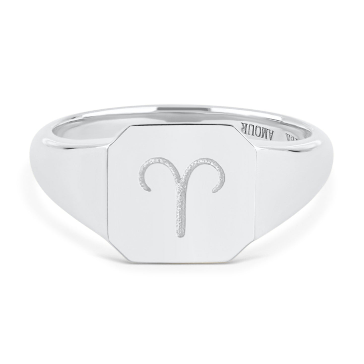 Zodiac Sign Signet Ring - Sterling Silver