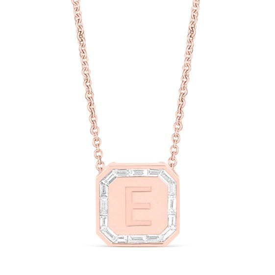Letter Necklace - Baguette Diamond
