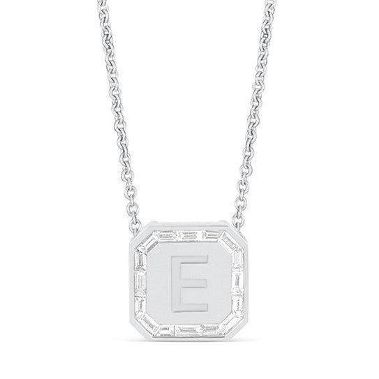 Letter Necklace - Baguette Diamond