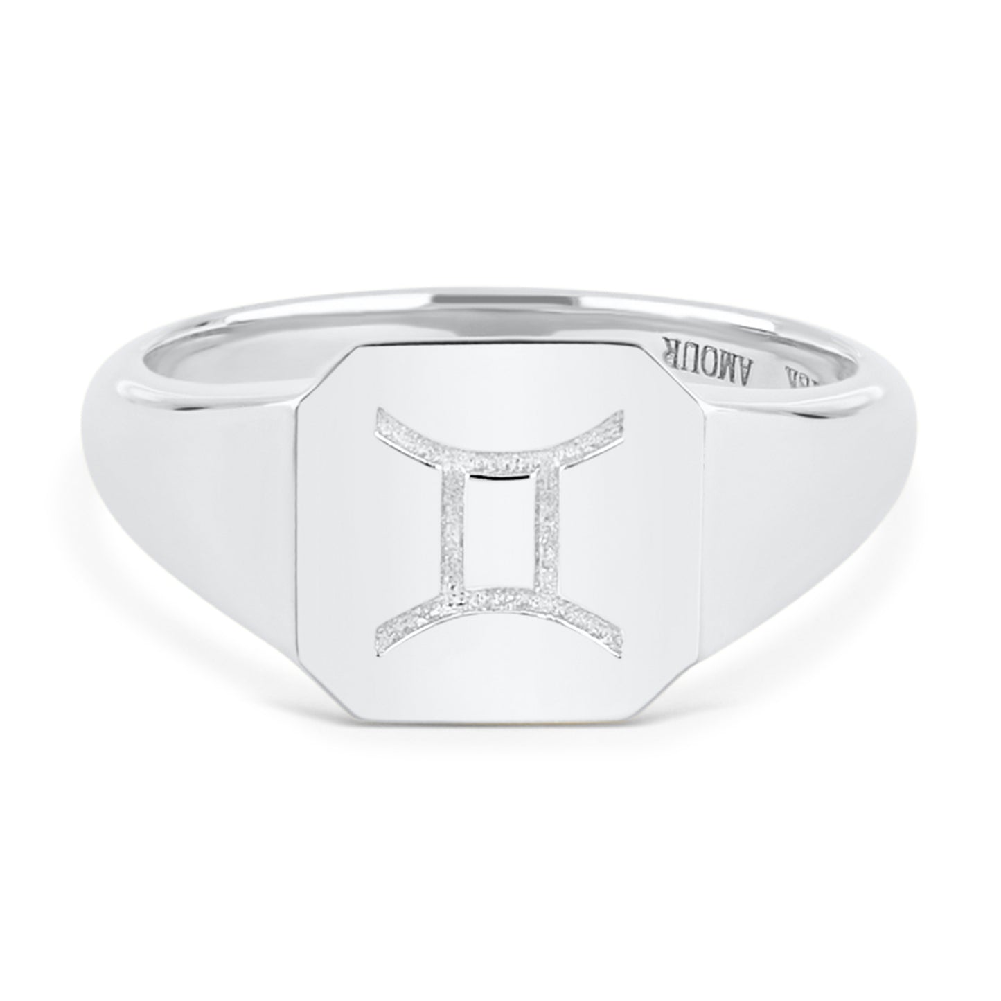 Zodiac Sign Signet Ring - Sterling Silver