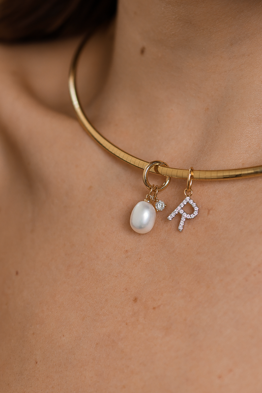 Pearl and Diamond clip Charm