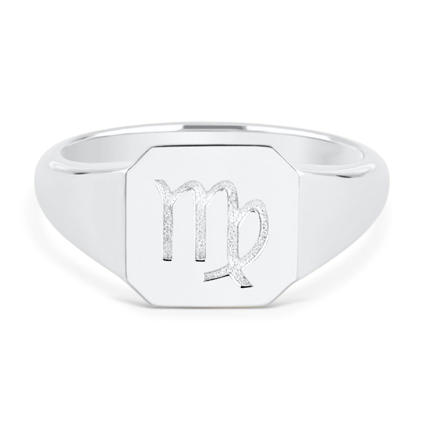Zodiac Sign Signet Ring - Sterling Silver