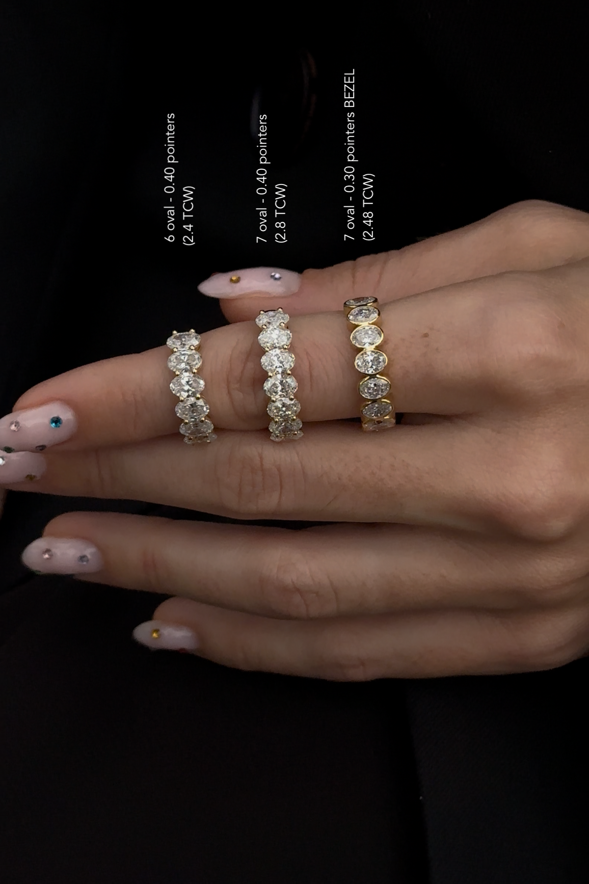 Bezel set Oval Cut half-eternity Band (0.30ct each)