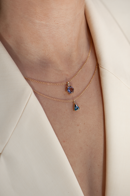 1.4ct Fancy Cut Blue Sapphire Necklace