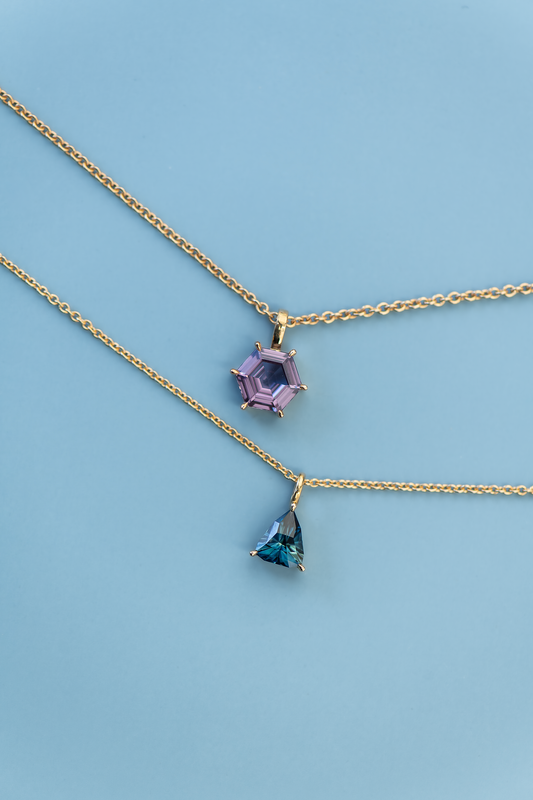 1.4ct Fancy Cut Blue Sapphire Necklace