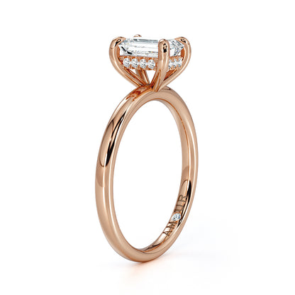 Emerald cut with hidden halo