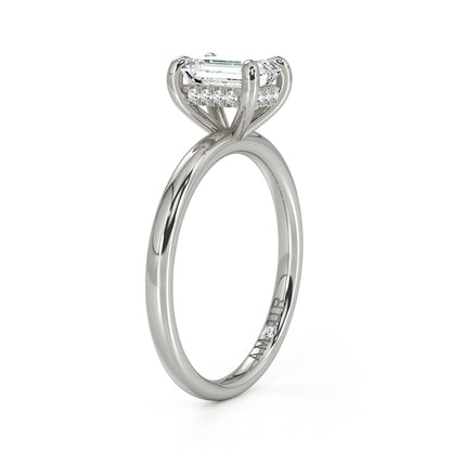 Emerald cut with hidden halo