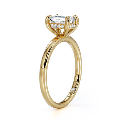 Emerald cut with hidden halo