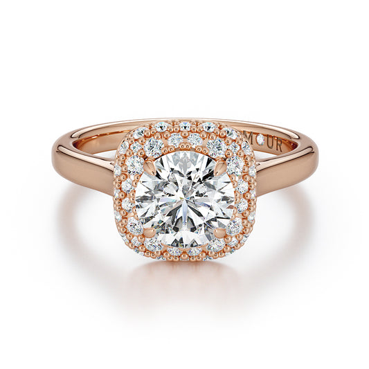 Round brilliant with pavé set pillow