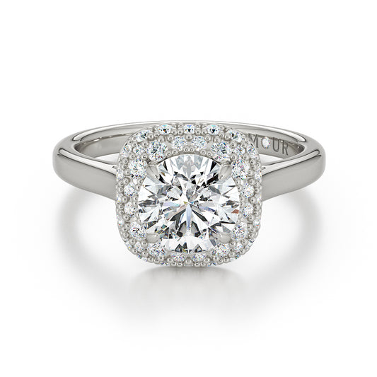 Round brilliant with pavé set pillow