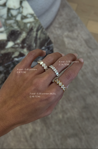 Bezel set Oval Cut half-eternity Band (0.30ct each)