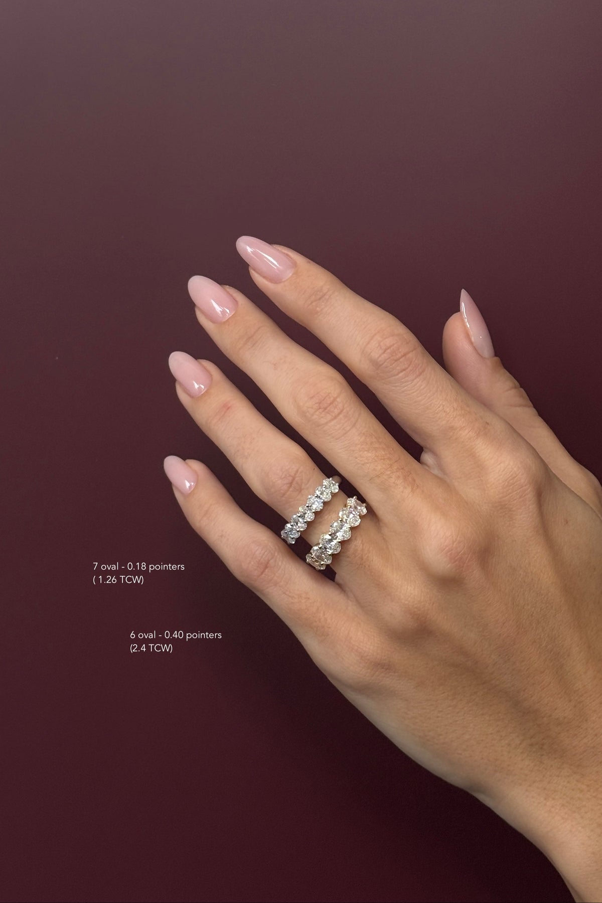 Oval Cut half-eternity Band (0.18ct each )