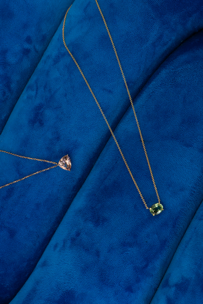 2.02ct East-West Oval Green Tourmaline Necklace
