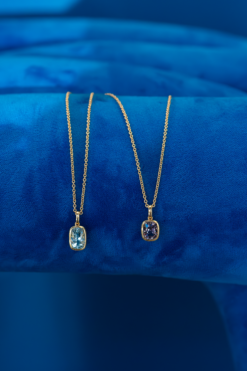 2.3ct Bezel Set Purple Spinel Pendant