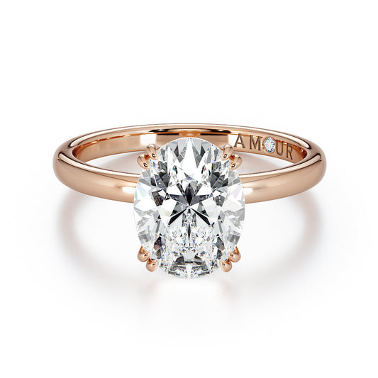 Double Claw Set Oval Cut Solitaire