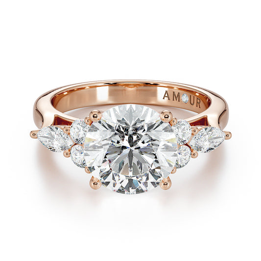 Round Brilliant Cut with Brilliant & Marquise Cut Shoulder Stones