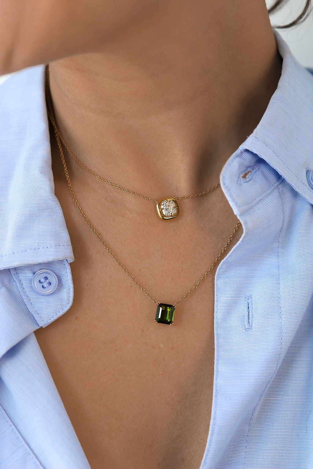 3.5ct Green Tourmaline Pendant Necklace