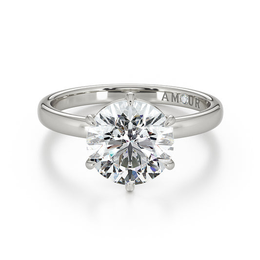 Round Brilliant Cut Talon Claw Solitaire