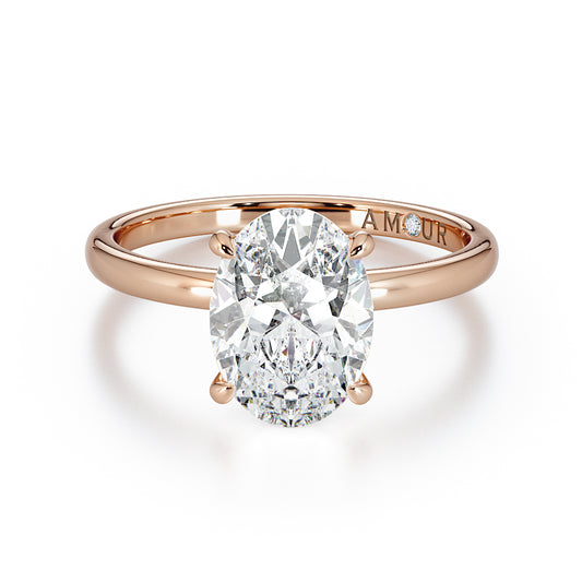 Four Claw Solitaire With Diamond Set Hidden Halo
