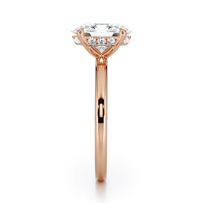 Four Claw Solitaire With Diamond Set Hidden Halo