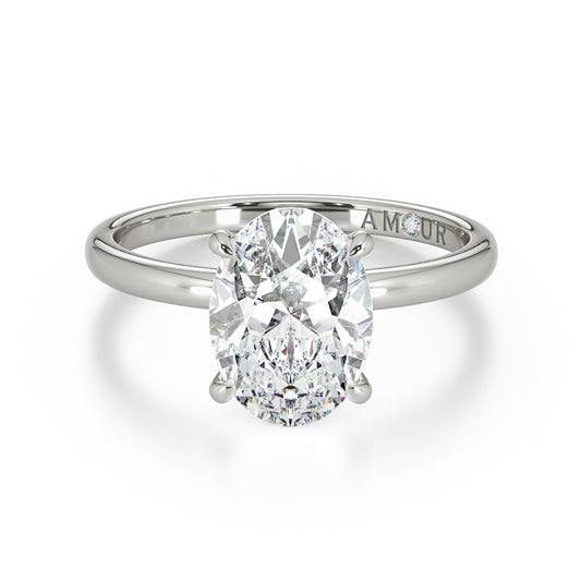 Four Claw Solitaire With Diamond Set Hidden Halo
