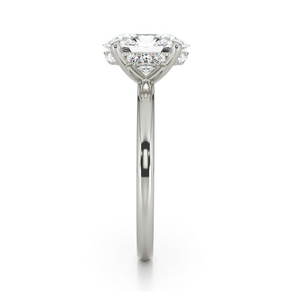 Four Claw Solitaire With Diamond Set Hidden Halo