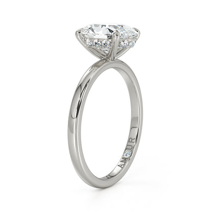 Four Claw Solitaire With Diamond Set Hidden Halo