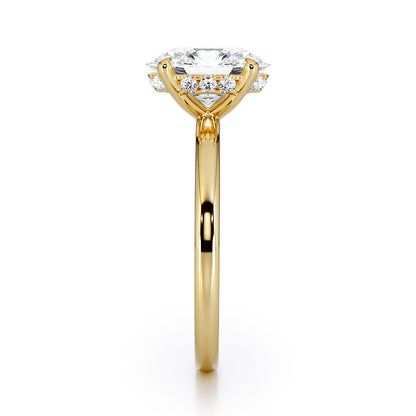 Four Claw Solitaire With Diamond Set Hidden Halo