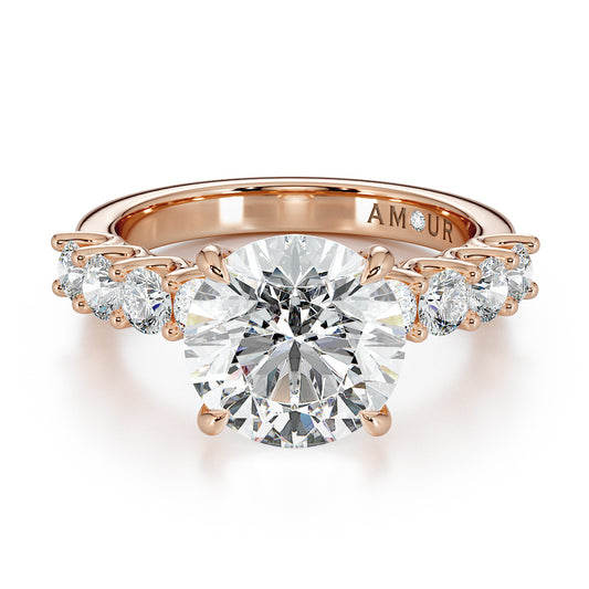 Round Brilliant Cut With Brilliant Cut Diamond Shoulder Stones