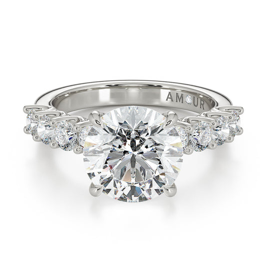 Round Brilliant Cut With Brilliant Cut Diamond Shoulder Stones