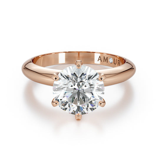 Classic Six Claw Solitaire With Knife Edge Band