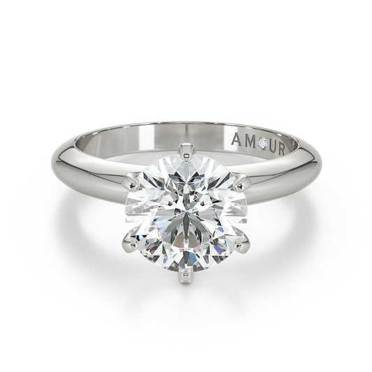 Classic Six Claw Solitaire With Knife Edge Band