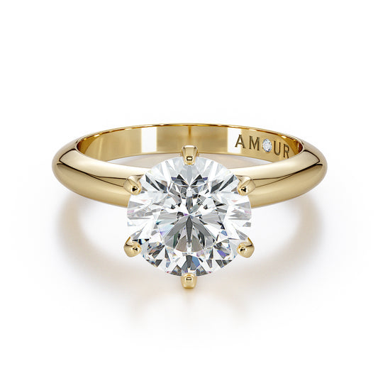 Classic Six Claw Solitaire With Knife Edge Band