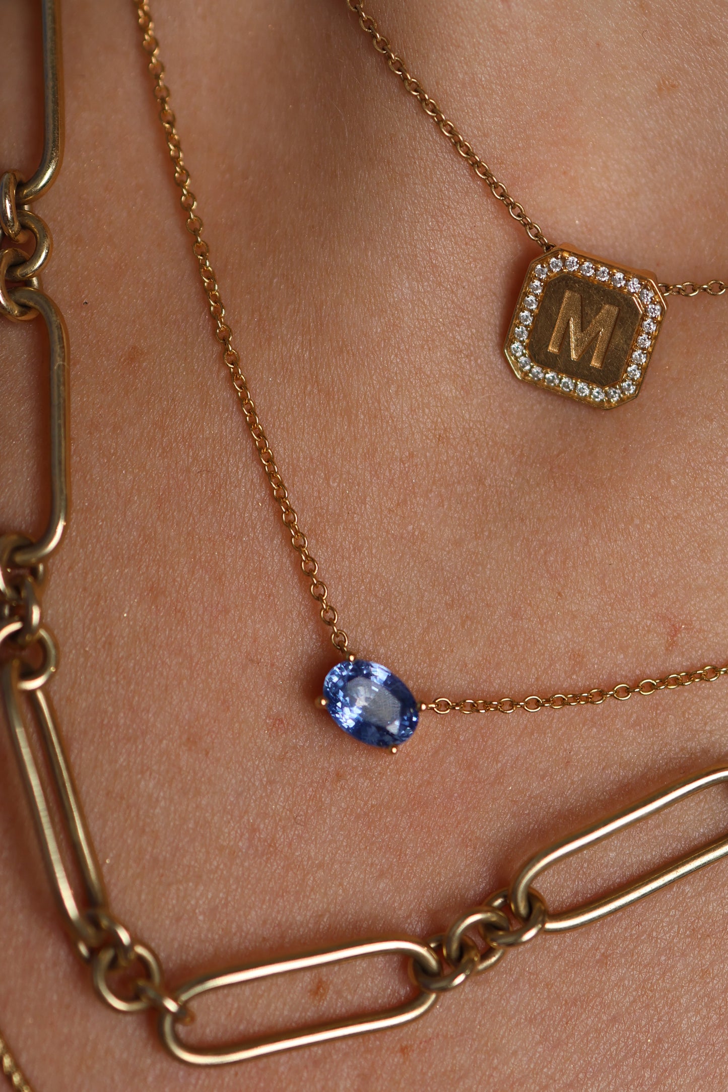 1.27ct Blue Sapphire Pendant Necklace