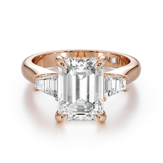 Emerald cut with tapered baguette trilogy