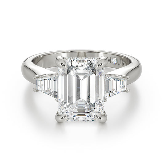 Emerald cut with tapered baguette trilogy