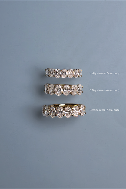 Oval Cut half-eternity Band (0.40ct each )